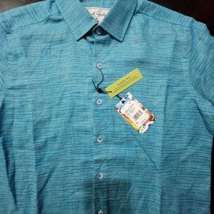 ROBERT GRAHAM Teal Blue Long Sleeve Shirt Size XL Brand New w/ Tags
